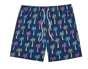 Member's Mark Men's Resort Swim Trunk Navy Palm Trees Size XL